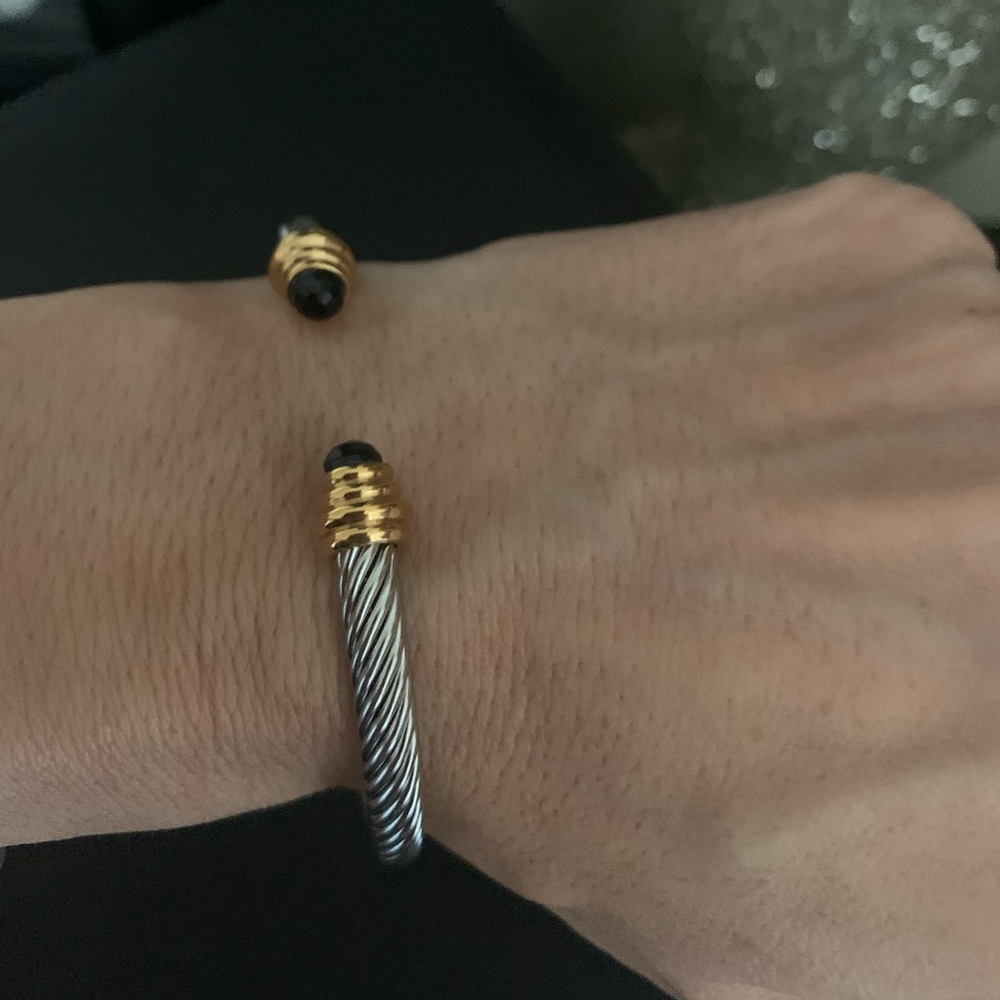 Stainless Steel DYI (David Yurmen Inspired) Braided Cuff Bangle Bracelet - Picture 9 of 11